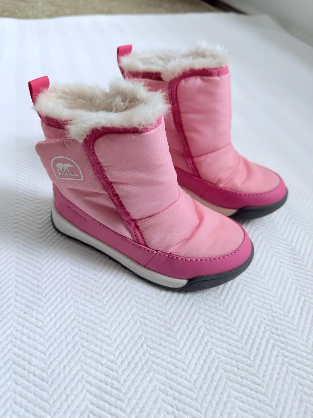 Sorel Kids' Whitney II Faux Fur Lined Waterproof Snow Boot in Pink, Size 10